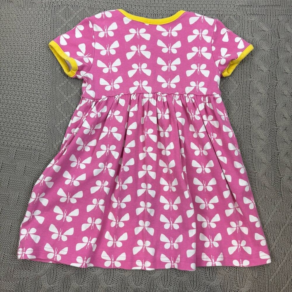 Hanna Andersson Pink Butterfly Day Play Dress with Yellow Accents ~ 100/4 - Picture 5 of 9